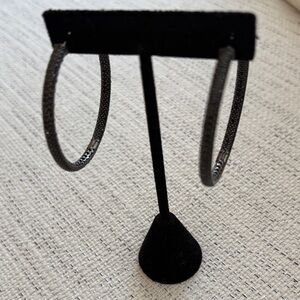 Sterling Silver and Black Earrings